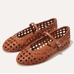 Margaux The Demi Jane in Saddle Woven Leather, NEW 37M/7 US